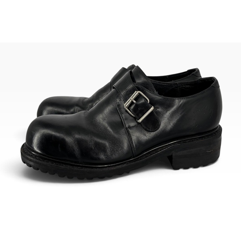 Muro Monk Strap Shoes Mens 10 Black Vintage 90s Goth Chunky Lug Sole Grunge Emo